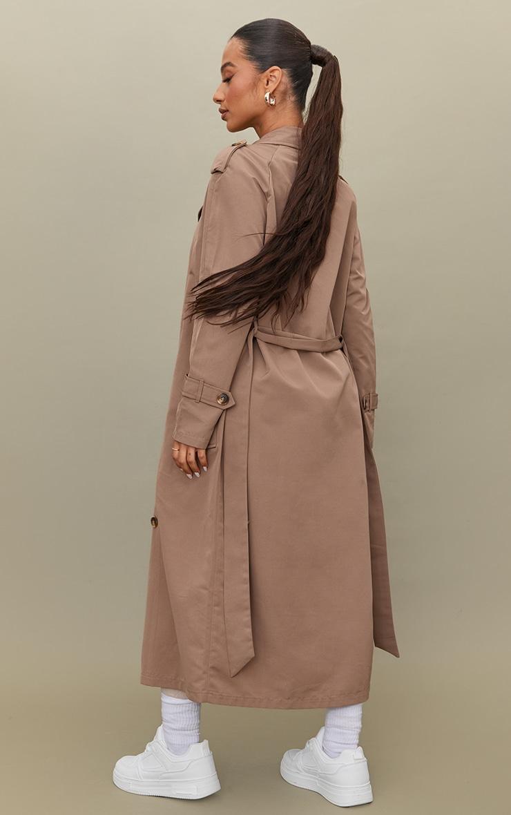 Petite Taupe Oversized Trench Coat Product Image