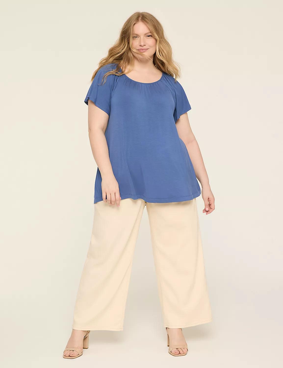 Swing Flutter-Sleeve Boatneck Top Product Image