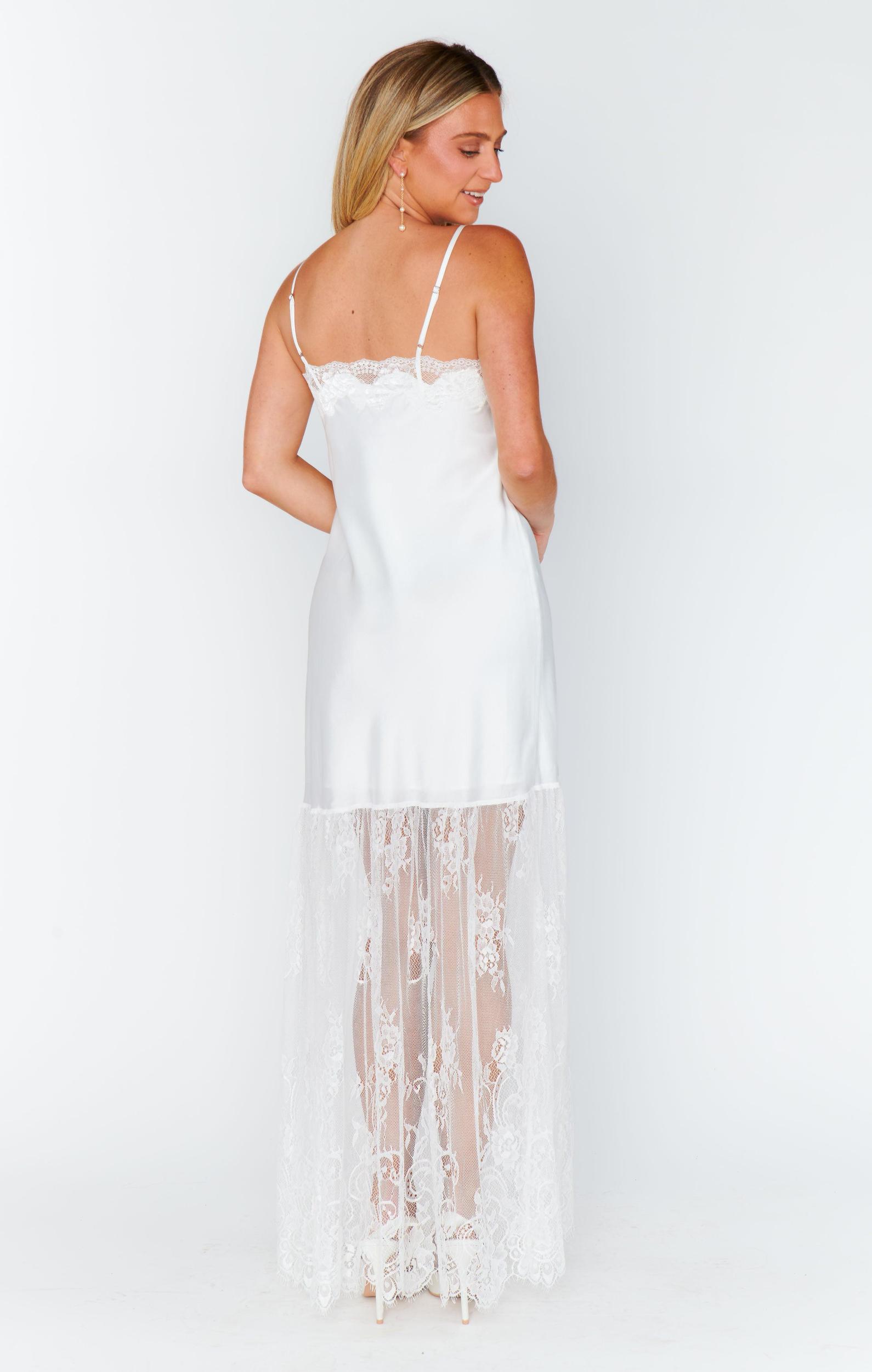 Celine Dress ~ Ivory Luxe Satin Product Image