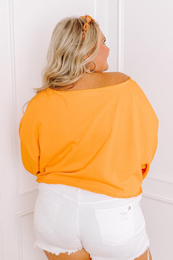 Game Day Crop Sweatshirt in Orange Curves Product Image