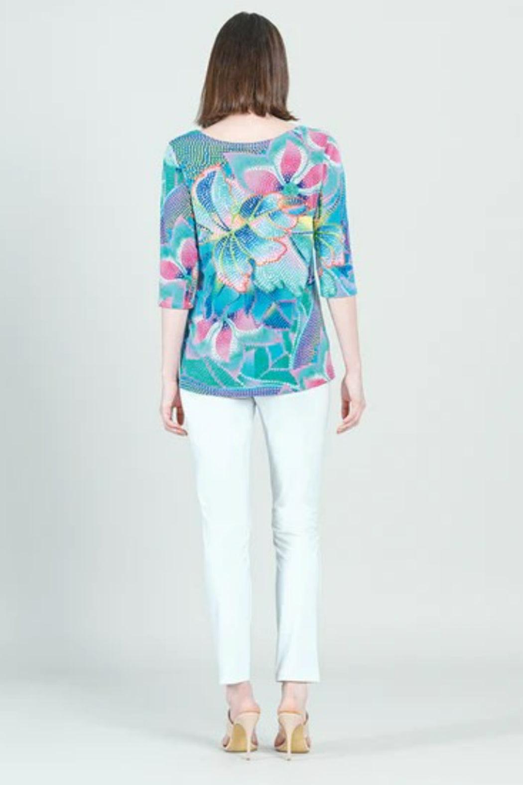 Mosaic-Print Scoop-Neck Tunic Product Image