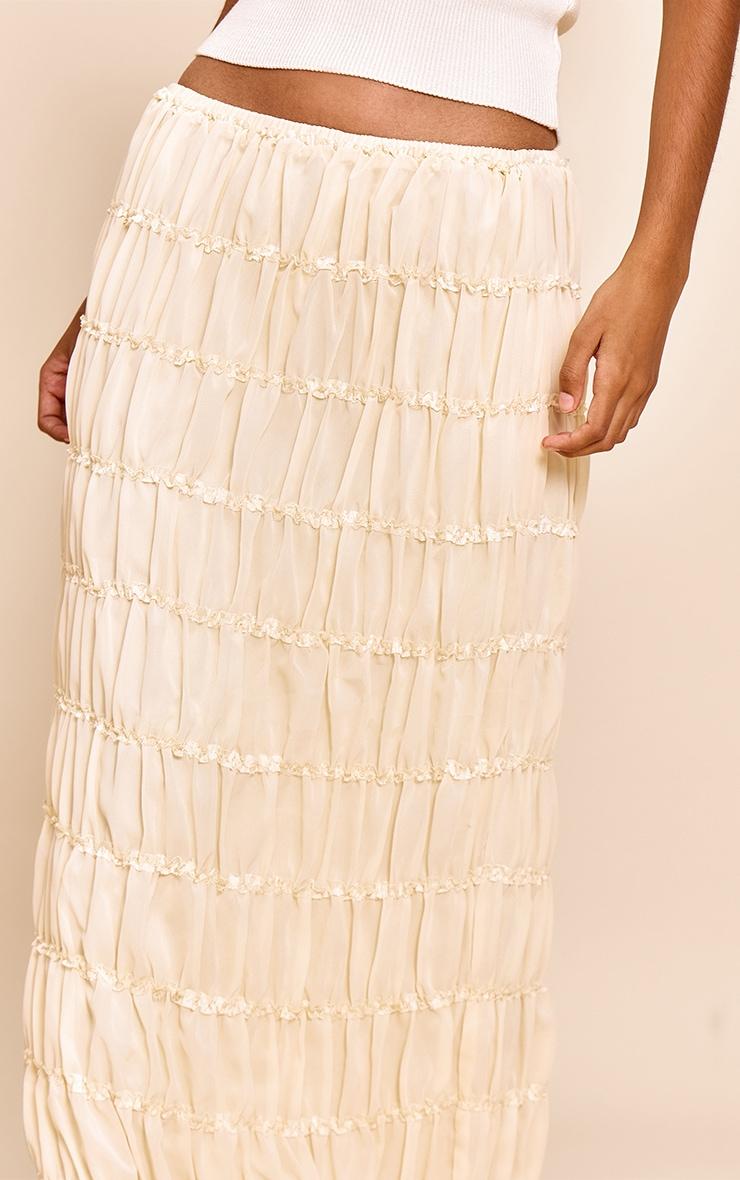 Petite Cream Chiffon Maxi Skirt Product Image