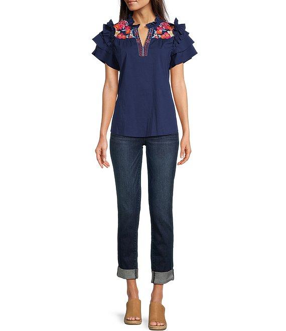 KUT from the Kloth Petite Size Catherine Roll-Up Cuff Boyfriend Jeans Product Image