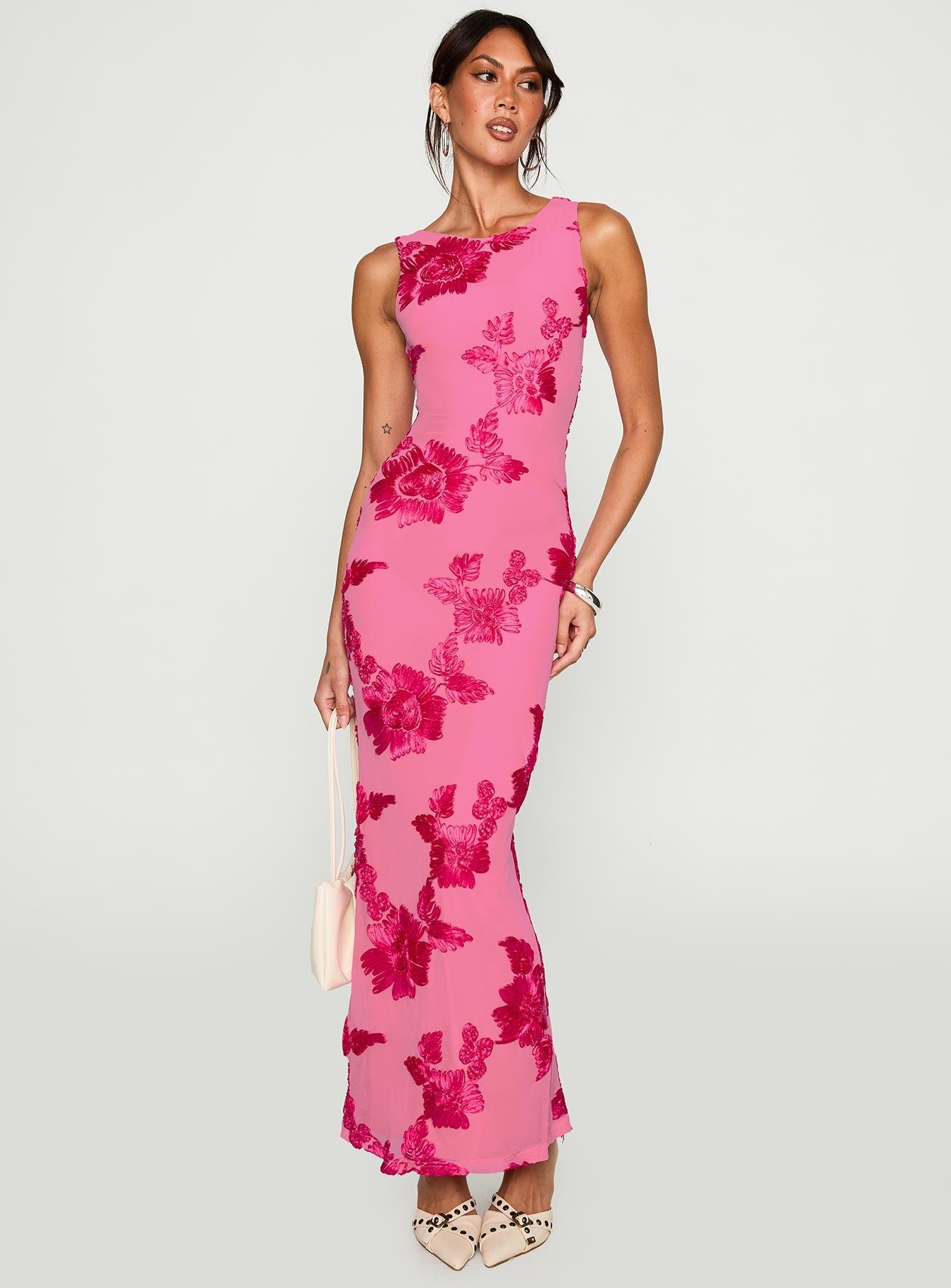 Fionna Floral Maxi Dress Pink Product Image