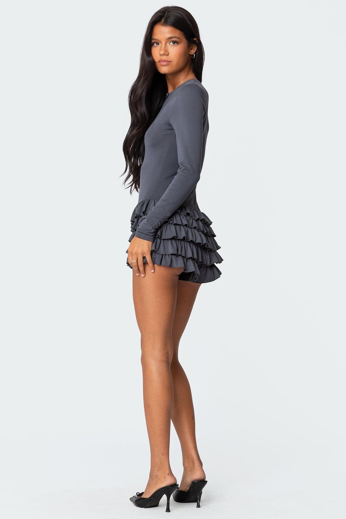 Lucile Long Sleeved Ruffle Romper Product Image