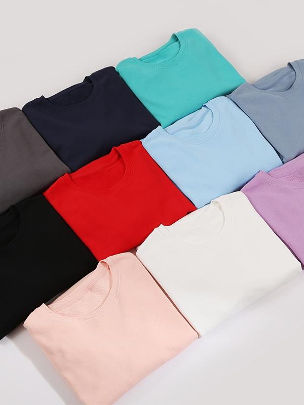 Men’s Linen Cotton Crew Neck Drop Shoulder Sweatshirt Product Image