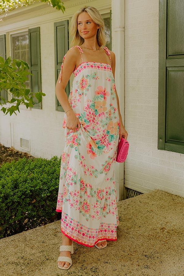 Capri Villa Floral Maxi Dress in Ivory Product Image