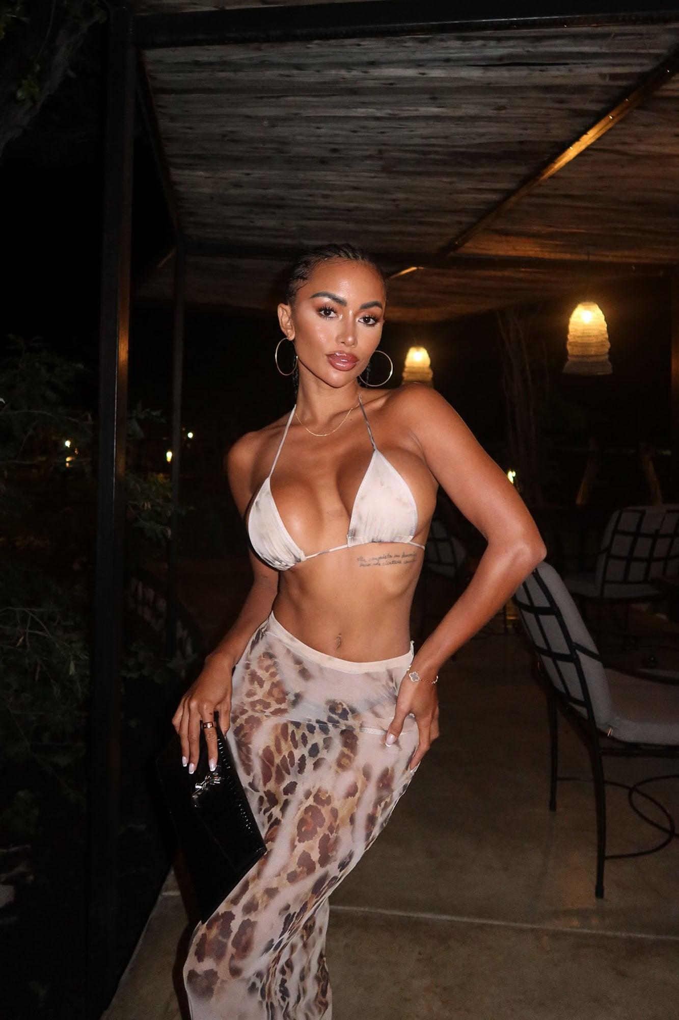 Feeling Hot 3 Piece Skirt Set - Brown/combo Product Image