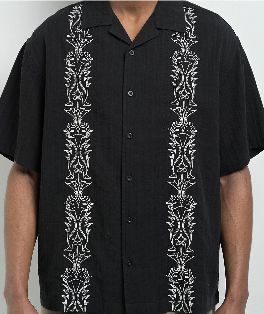 Empyre Lenny Embroidered Black Button Up Shirt Product Image