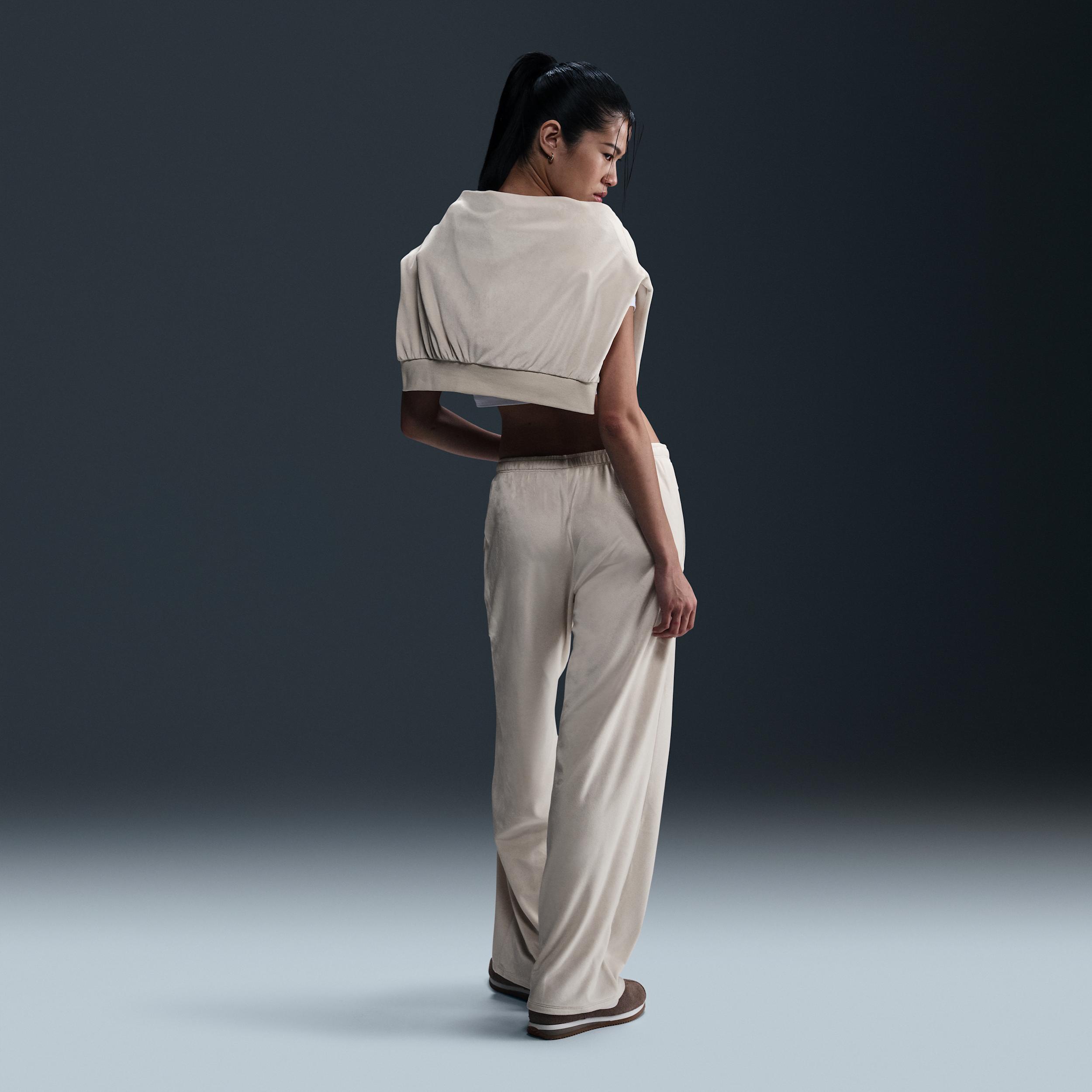 Womens Nike Sportswear Chill Knit Mid-Rise Velour Pants | HJ0922-233 Product Image