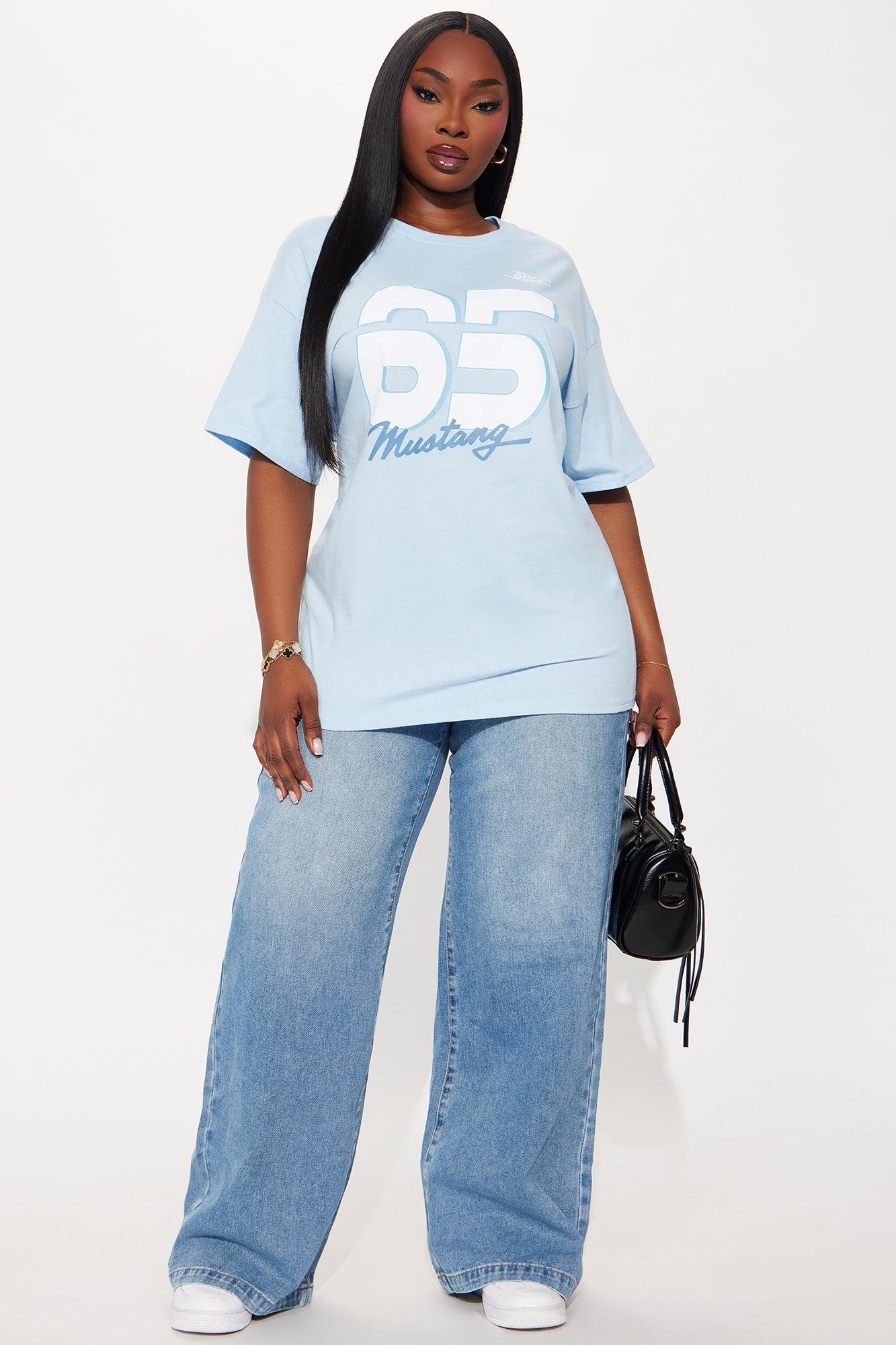 Ford Mustang 65 Oversized Tee - Light Blue Product Image