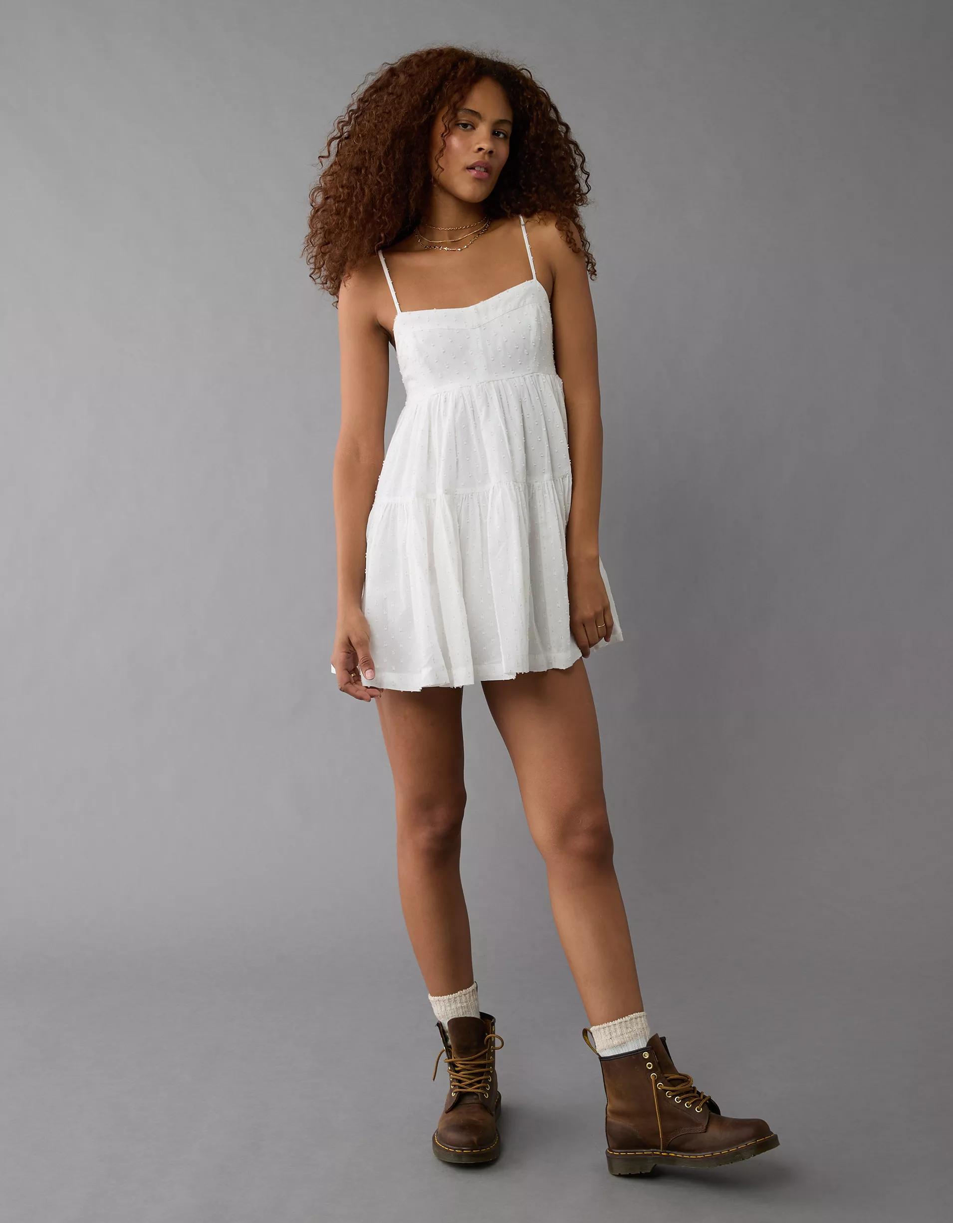 AE Tiered Babydoll Mini Dress Product Image