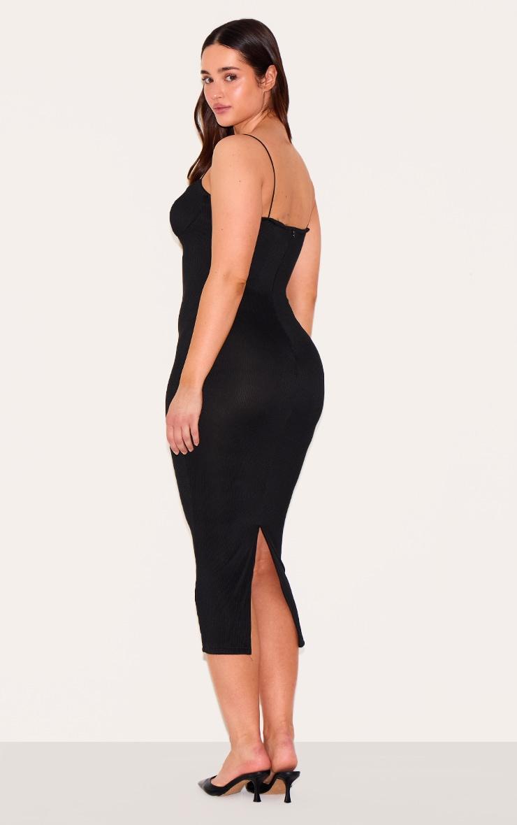 Shape Black Plisse Strappy Cup Detail Midaxi Dress Product Image