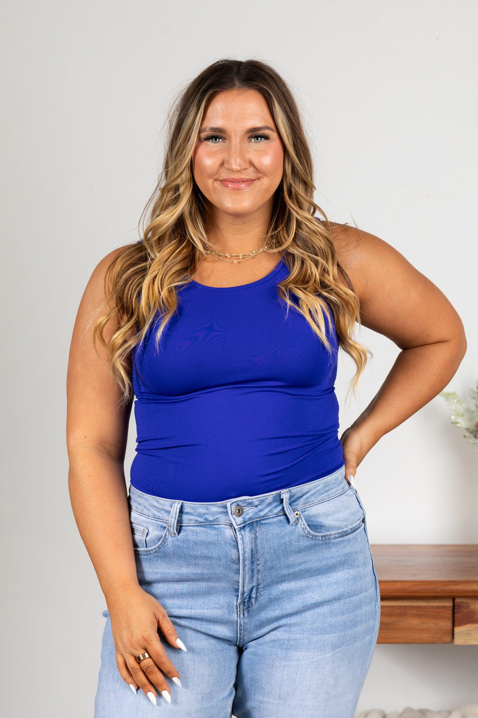 Scoop Neck Seamless Knit Tank Top Product Image