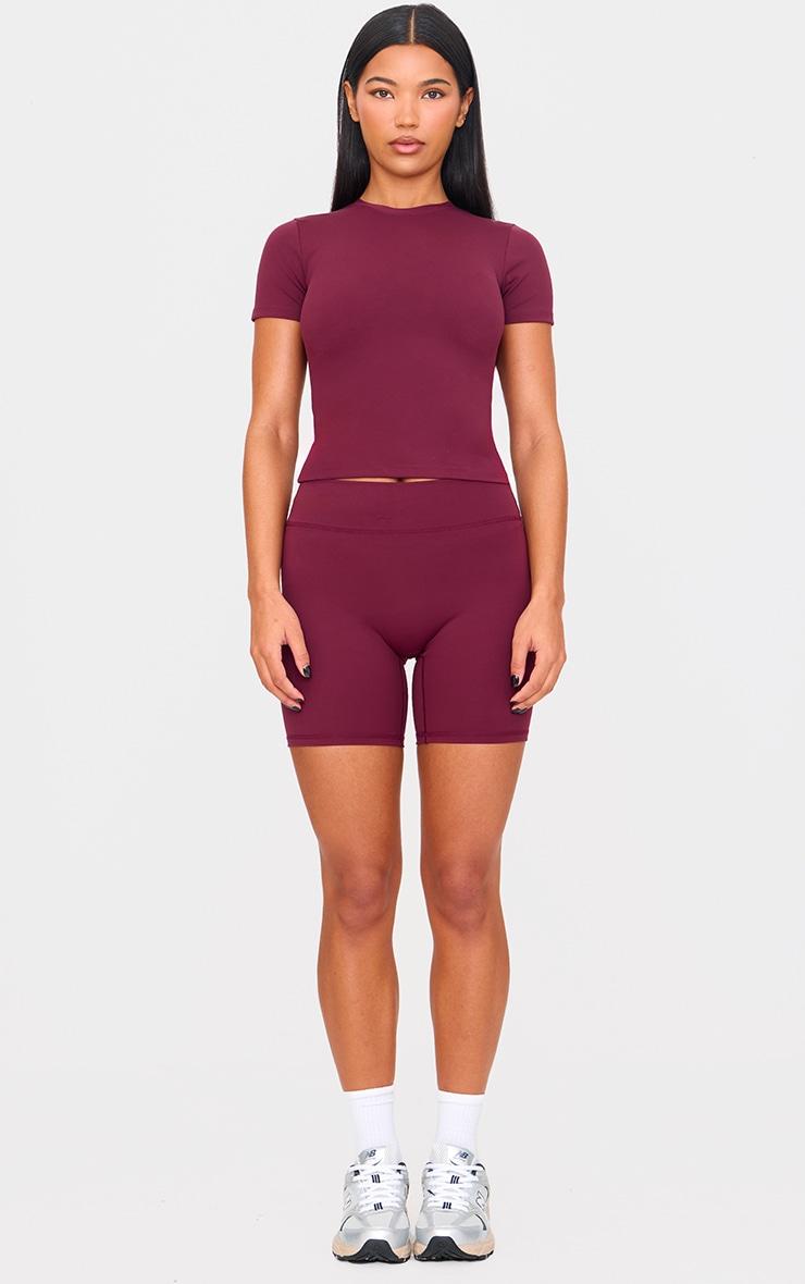 Deep Burgundy Ultimate Sculpt High Waist Gym Shorts Product Image