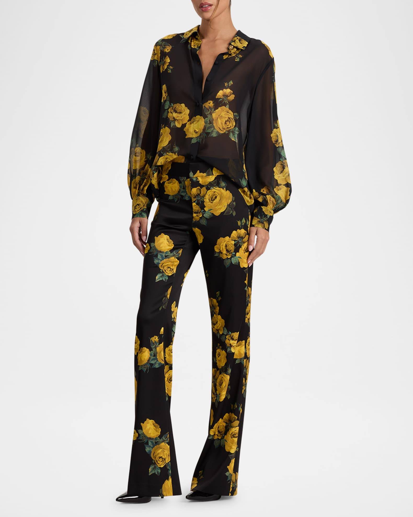 Candace Rosehips Blouson-Sleeve Buttoned Shirt Product Image