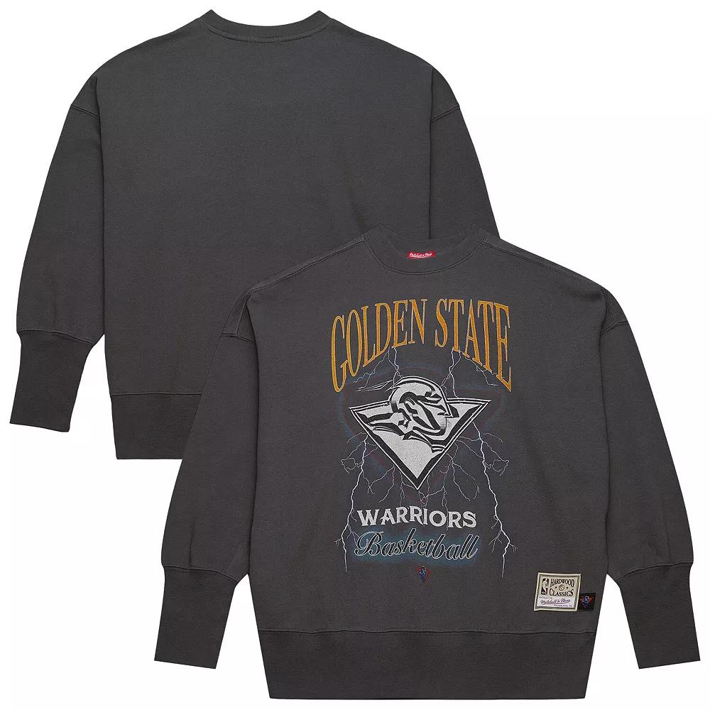 Women's Mitchell & Ness Black Golden State Warriors Hardwood Classics Lightweight Pullover Sweatshirt,  Product Image