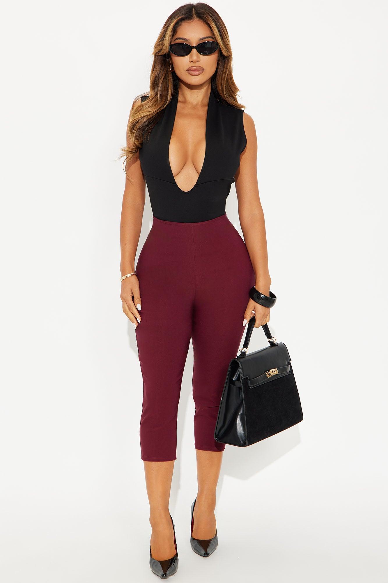 Rayna Deep V Neck Bodysuit - Black Female Product Image