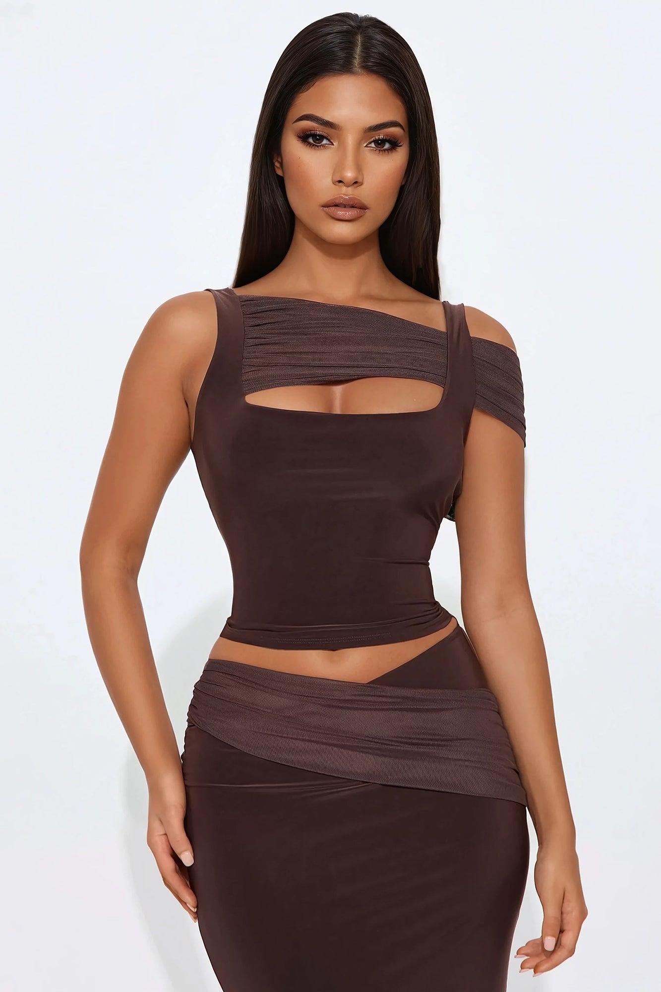 In My Maxi Skirt Set - Brown Product Image