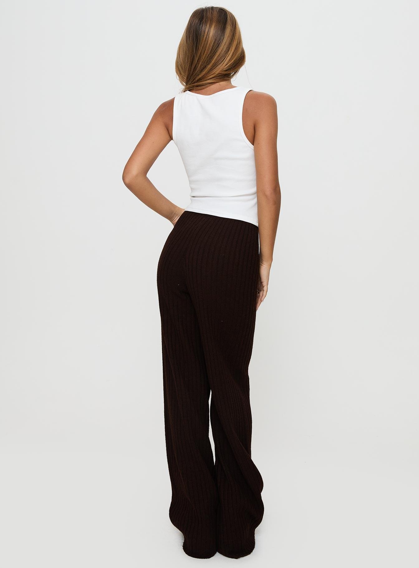 Montana Knit Pants Chocolate Brown Product Image