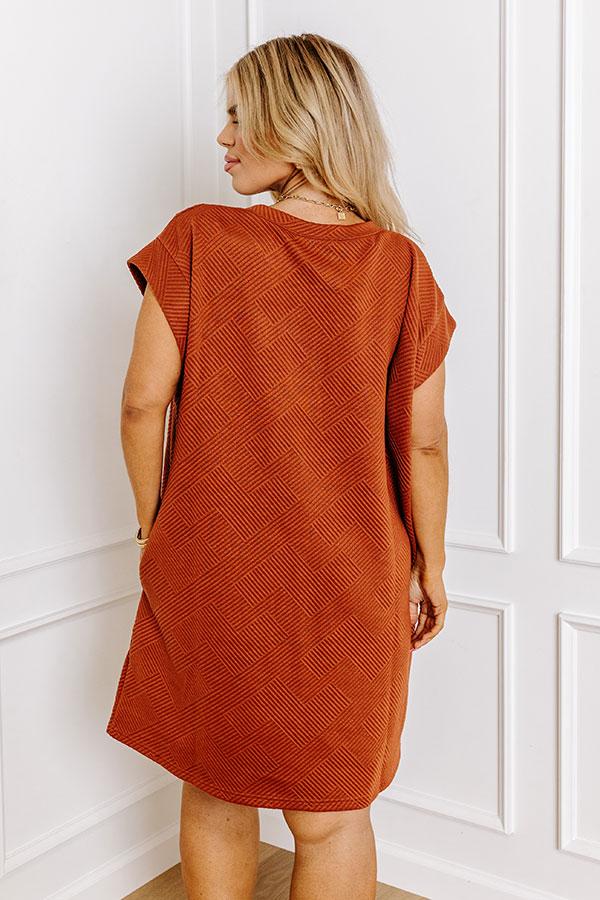 Sunny Days Shift Dress in Rust Curves Product Image