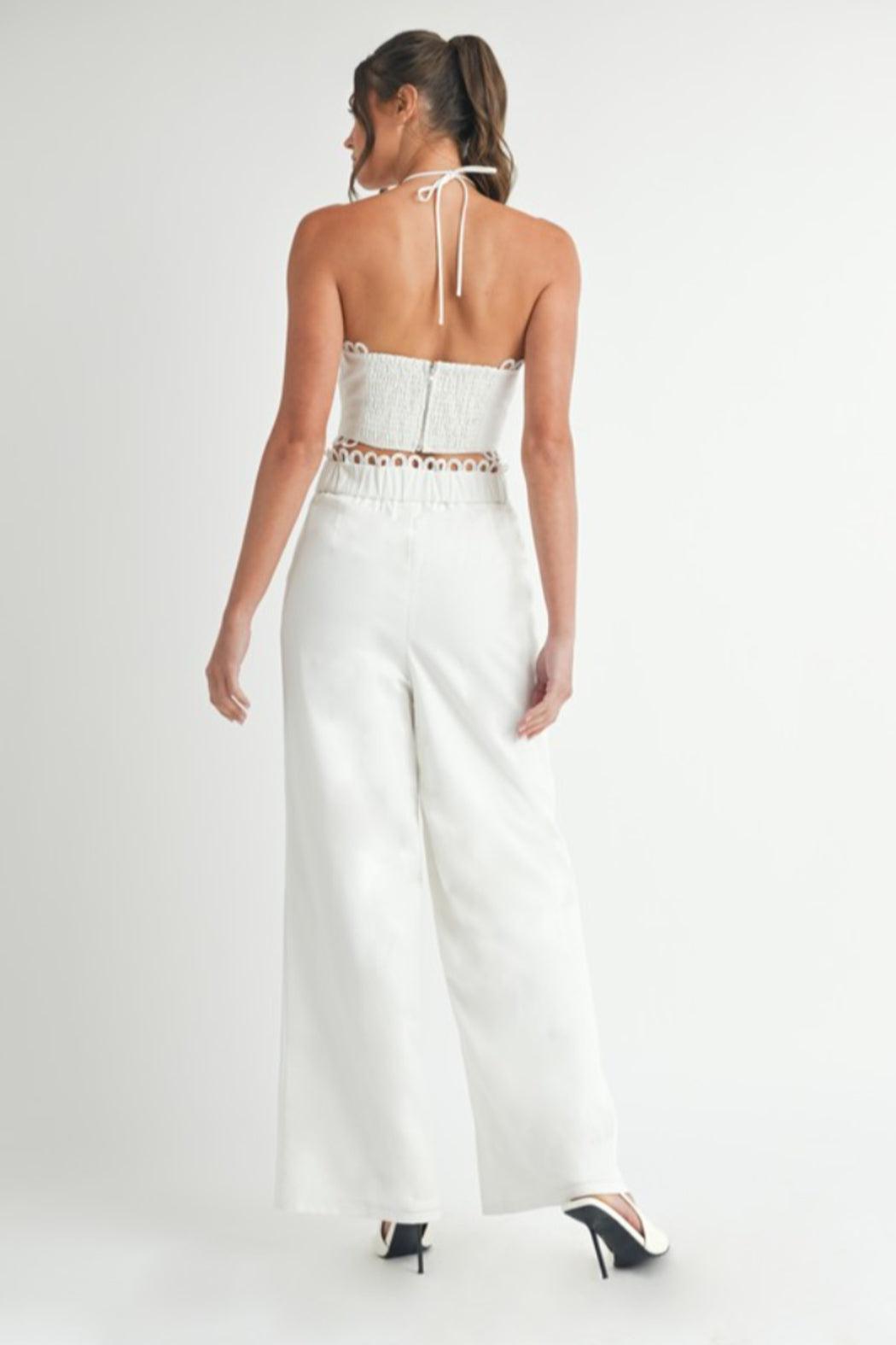 Lace Trim Wide Leg Pant Product Image