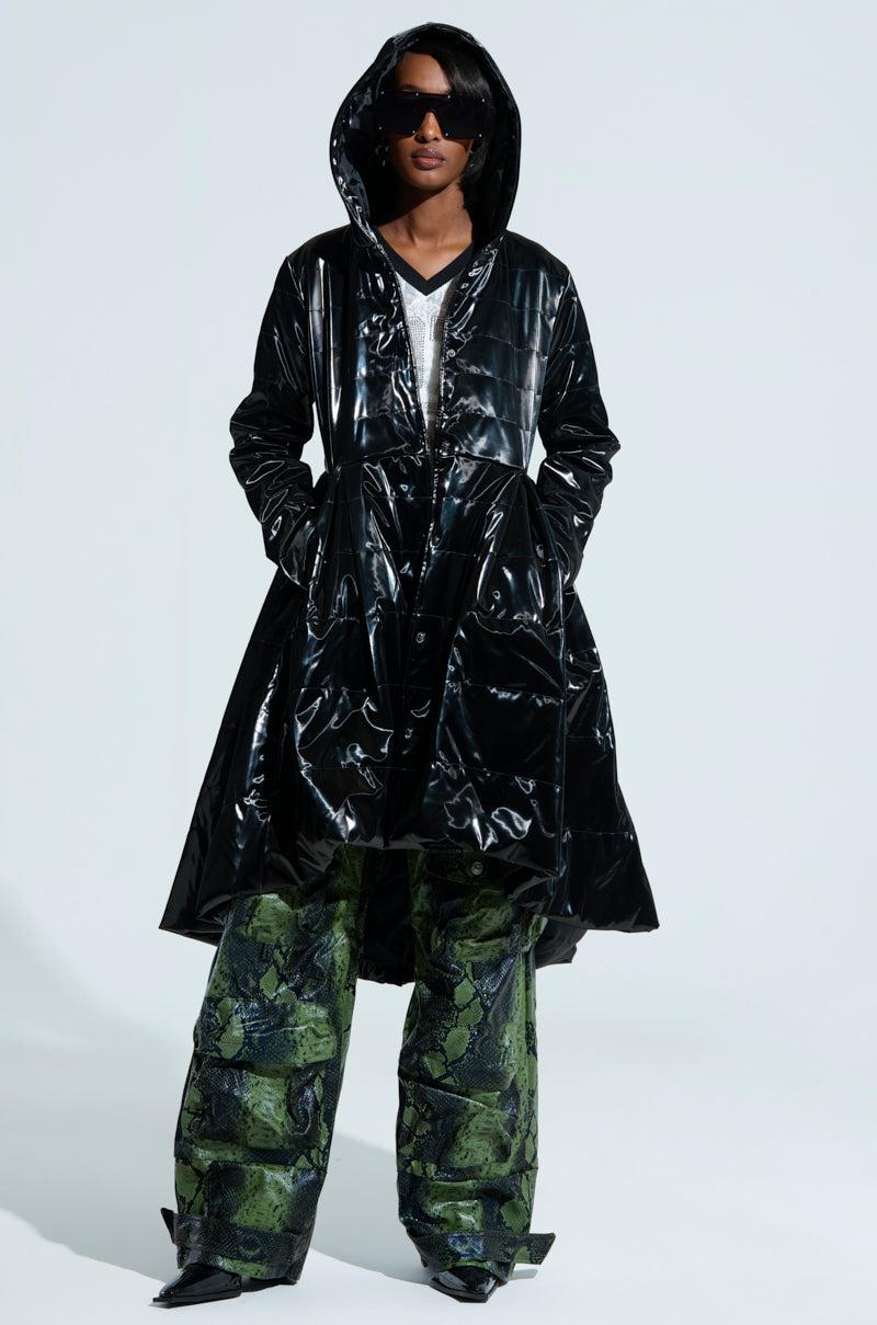 MIDTOWN LIQUID VELVET PEPLUM COAT Product Image