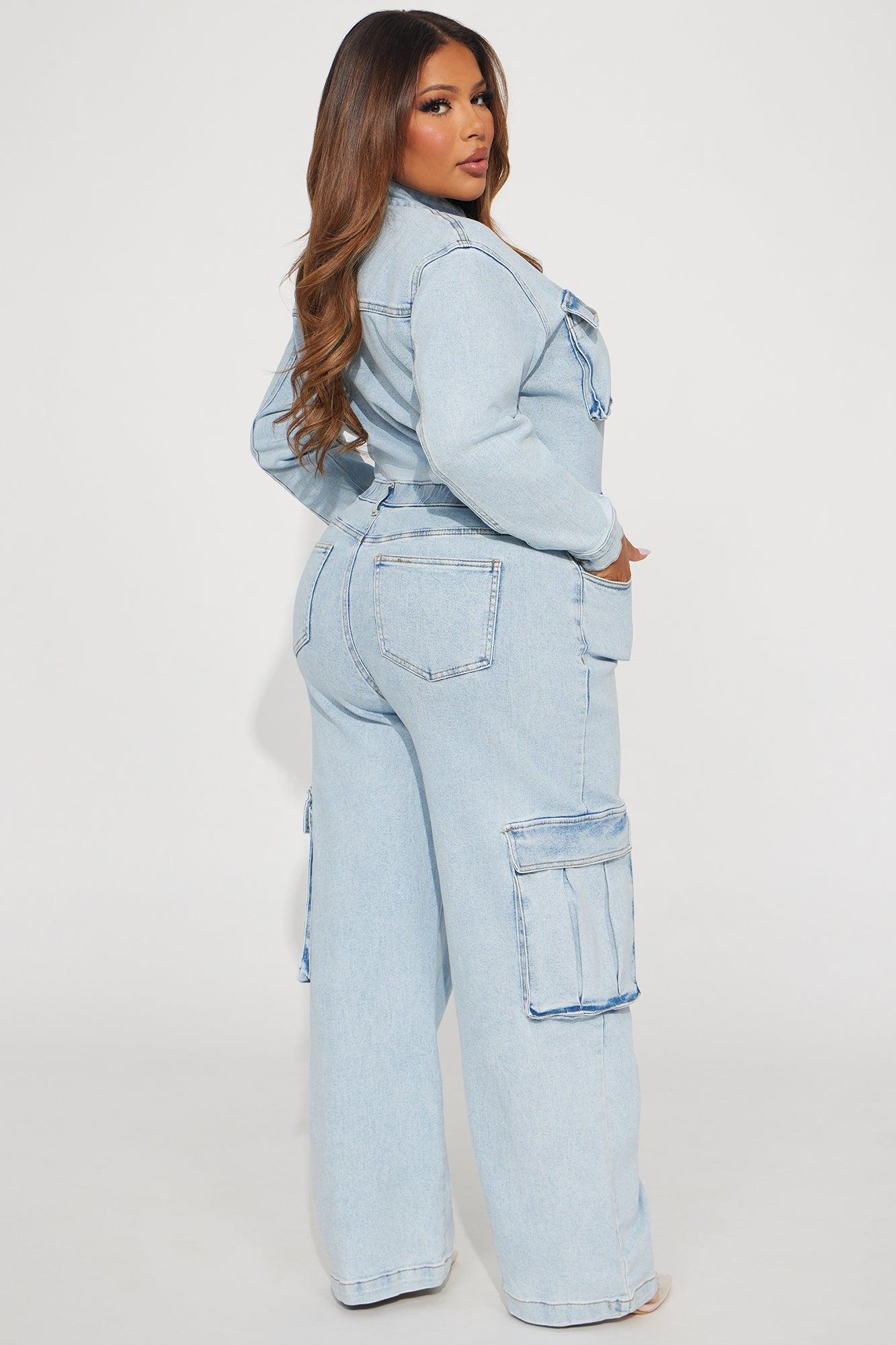 Stunning Allure Denim Jumpsuit - Light Wash Product Image