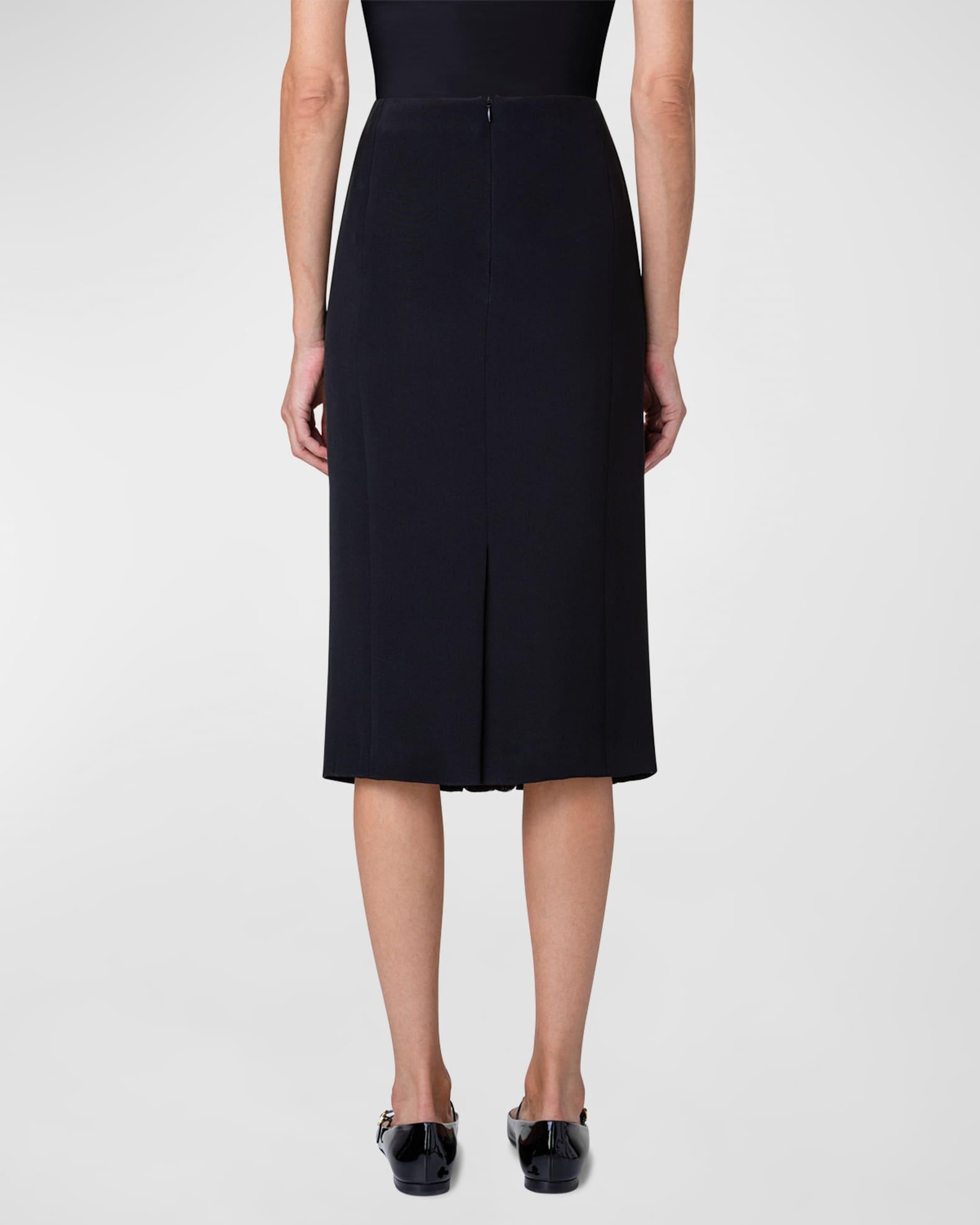 Anemone Embroidered Crepe Pencil Skirt Product Image