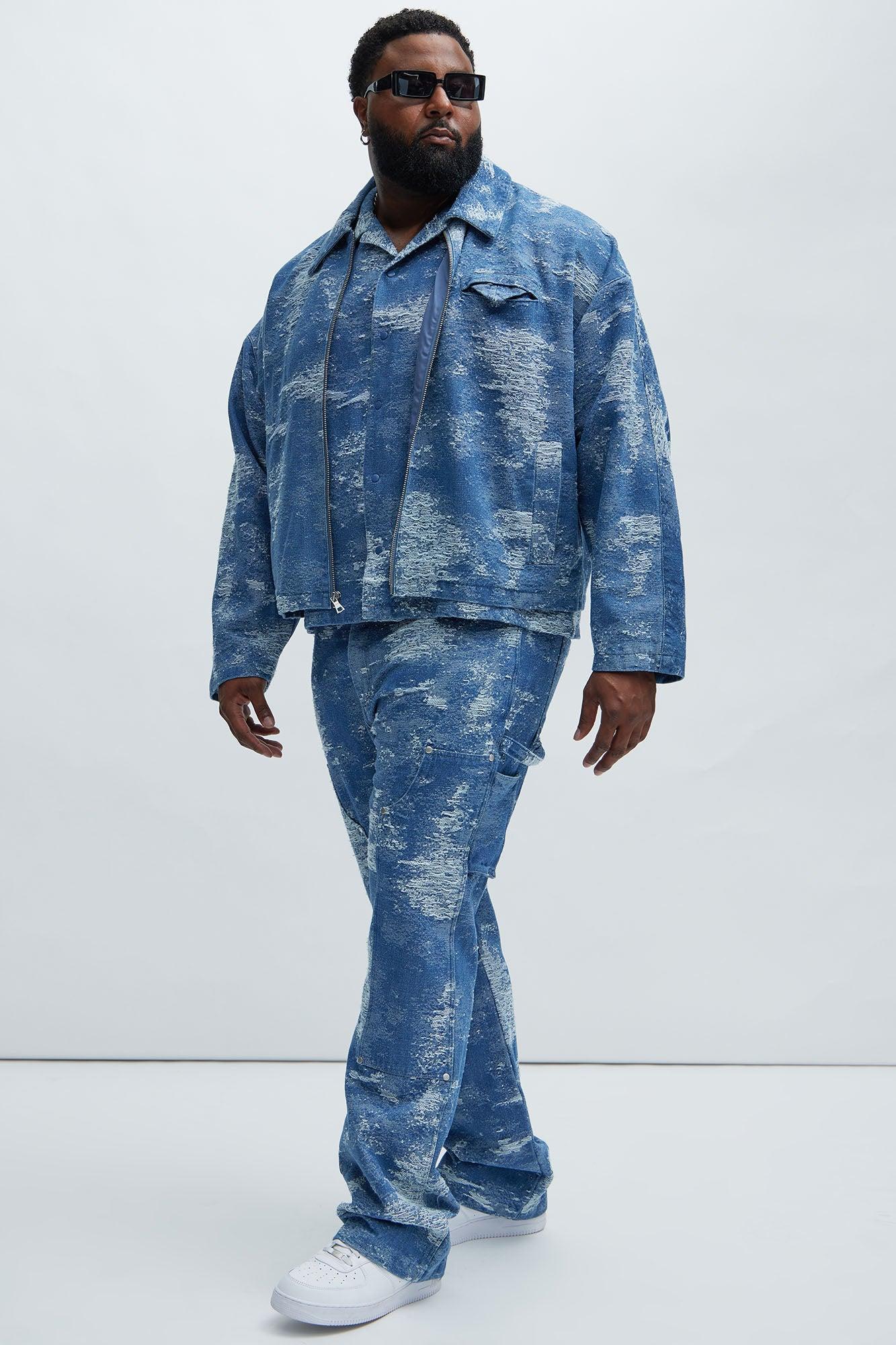 Cloud 9 Textured Slim Flare Carpenter Jeans - Light Blue Product Image