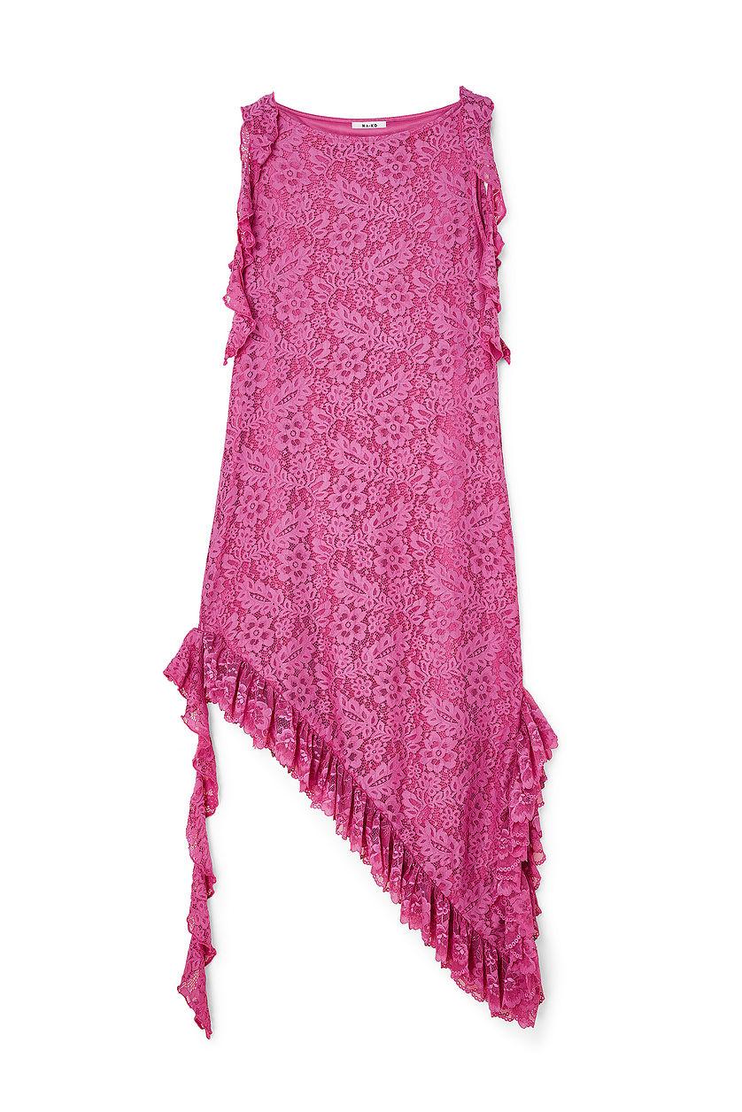 Lace Frill Midi Dress Product Image