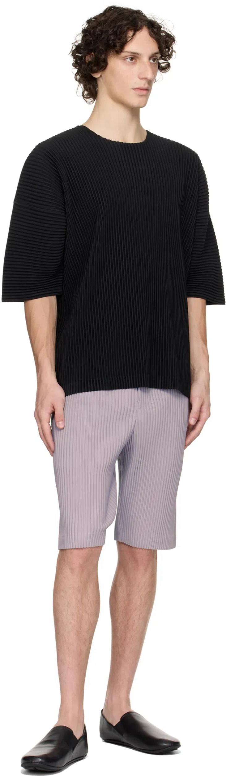ISSEY MIYAKE Ribbed Crew Neck Short Sleeve T-shirt In Black Product Image