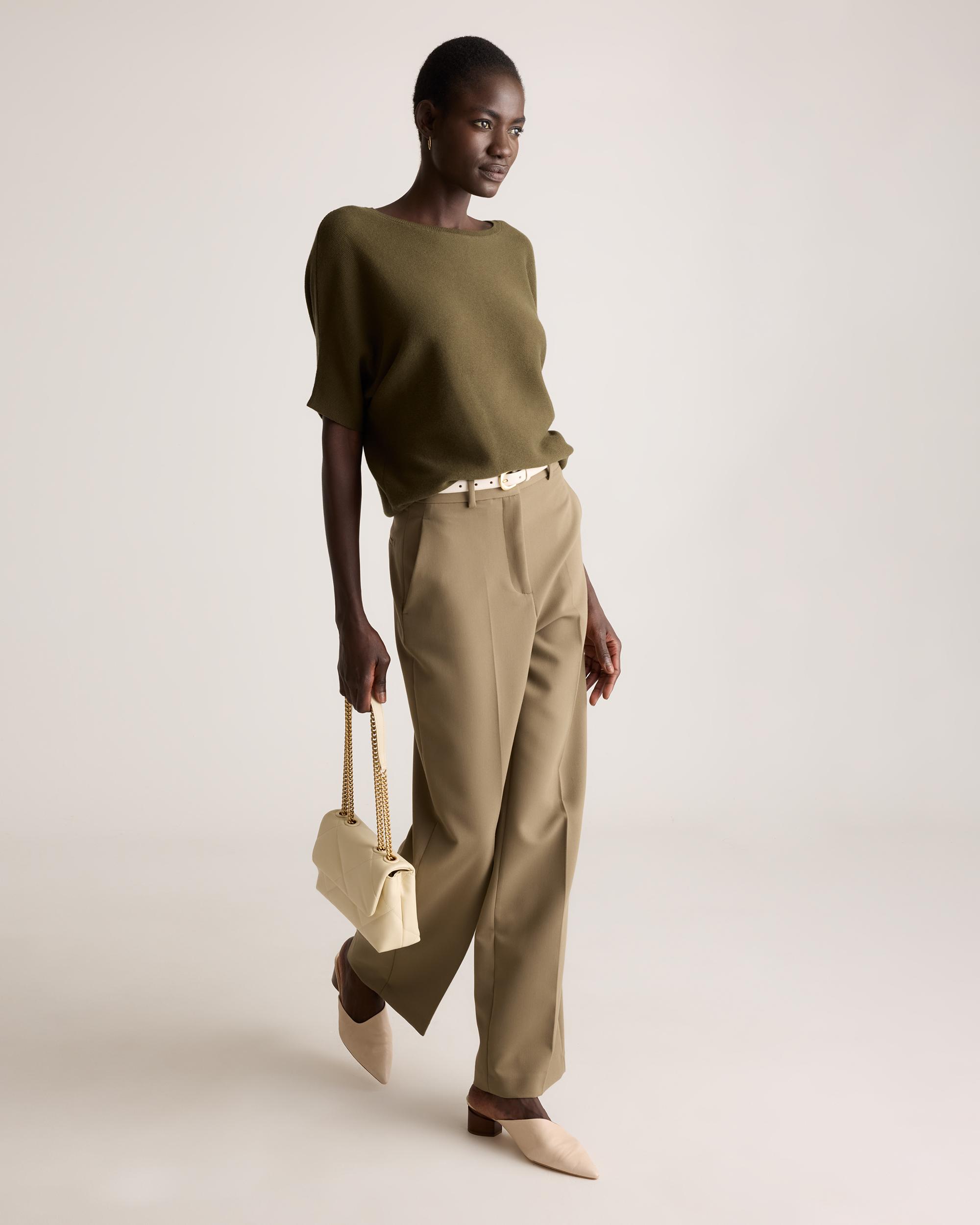 Quince | Women's Lightweight Cotton Cashmere Link-Stitch Dolman Sweater Size XS Product Image