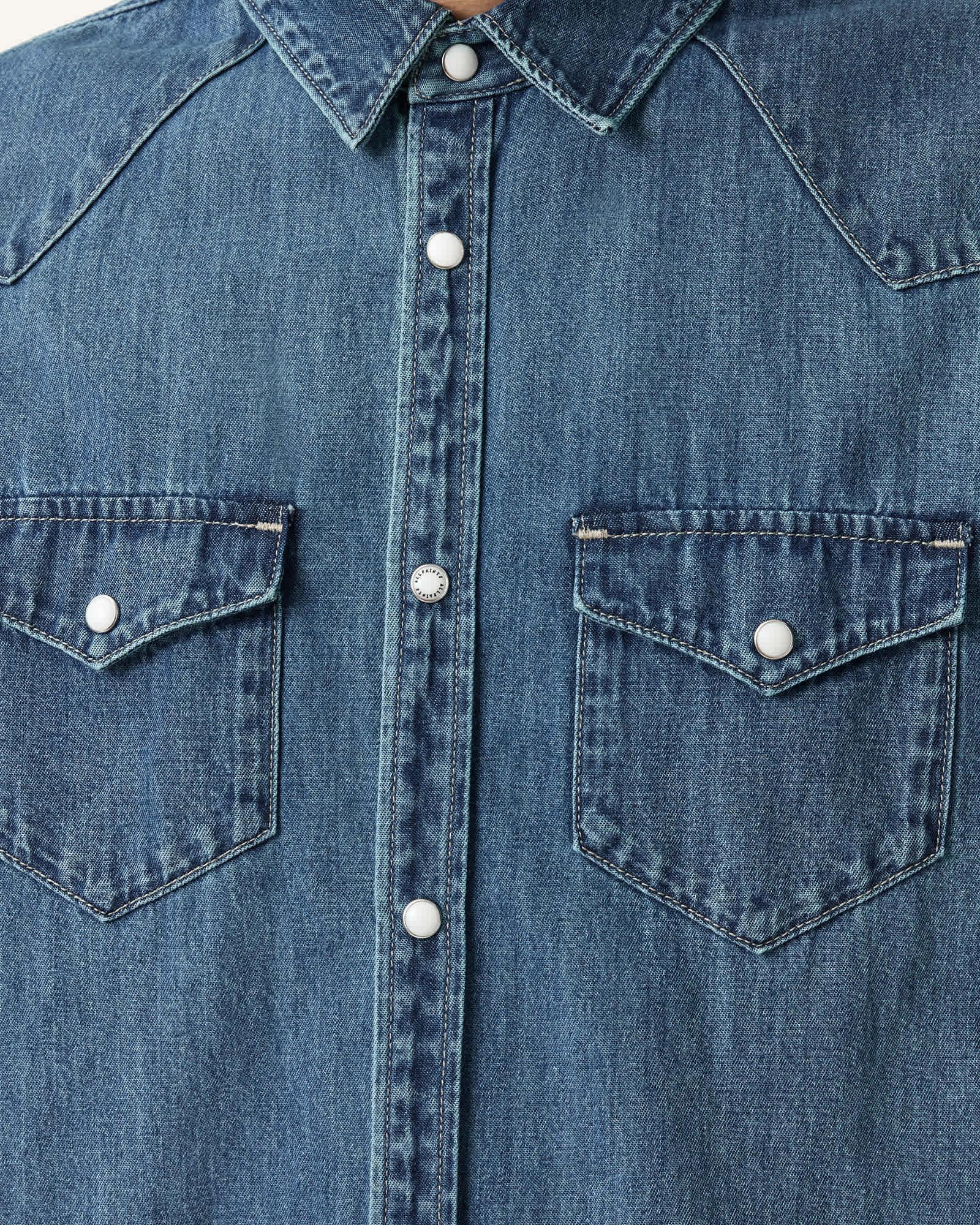 Fenton Denim Shirt Vintage Indigo | ALLSAINTS US Product Image