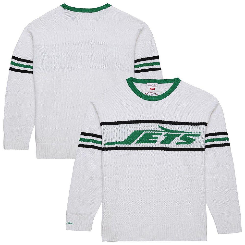 Men's Mitchell & Ness White New York Jets Throwback 1984 Pullover Sweater,  Product Image