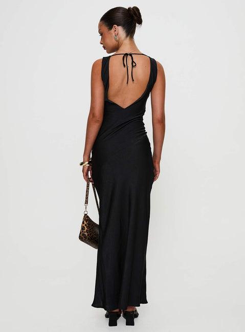 Make Memories Cowl Neck Maxi Dress Black Product Image