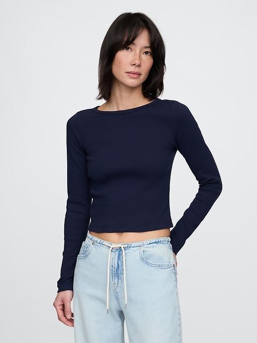 Heavyweight Rib Boatneck Crop T-Shirt Product Image