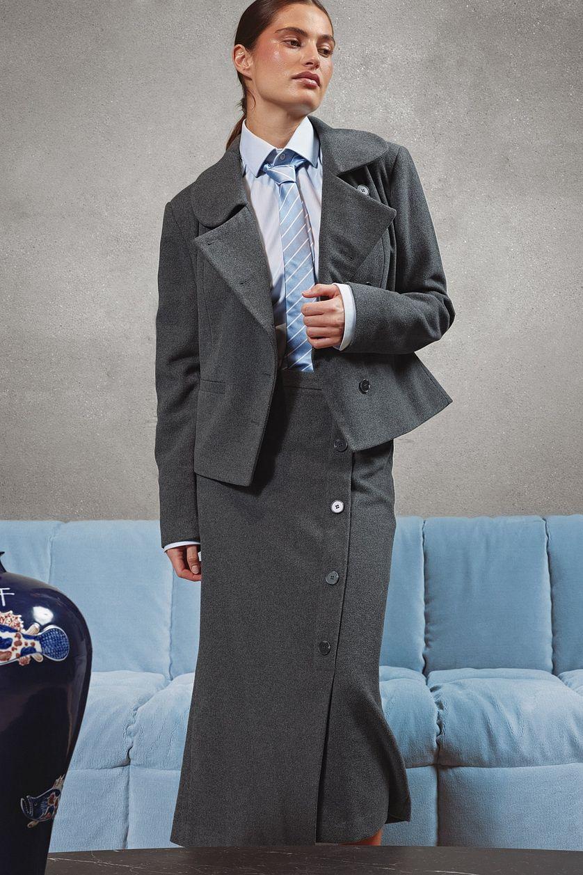 Asymmetric Buttoned Midi Skirt Product Image