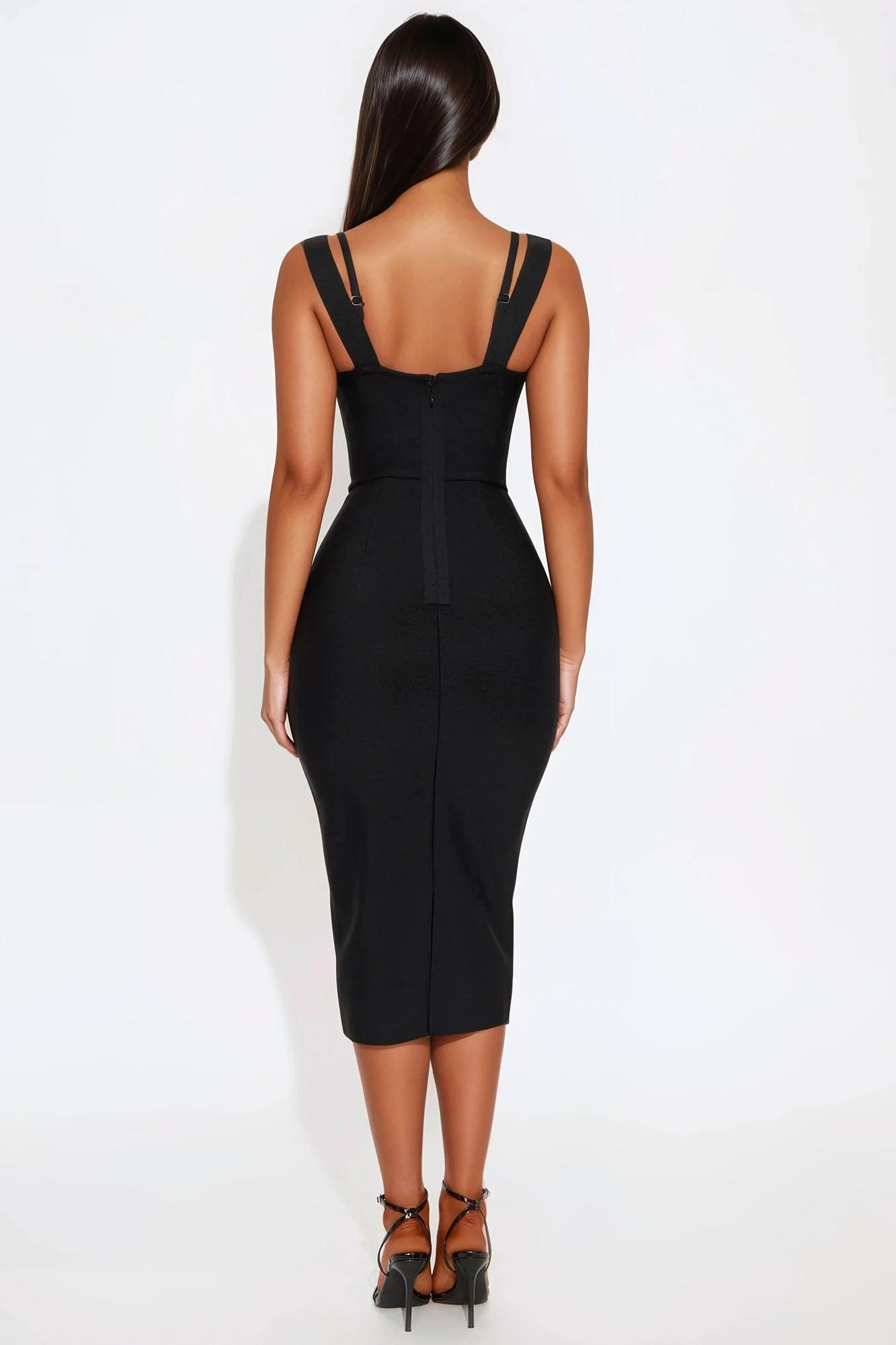 Josephina Bandage Midi Dress - Black Product Image