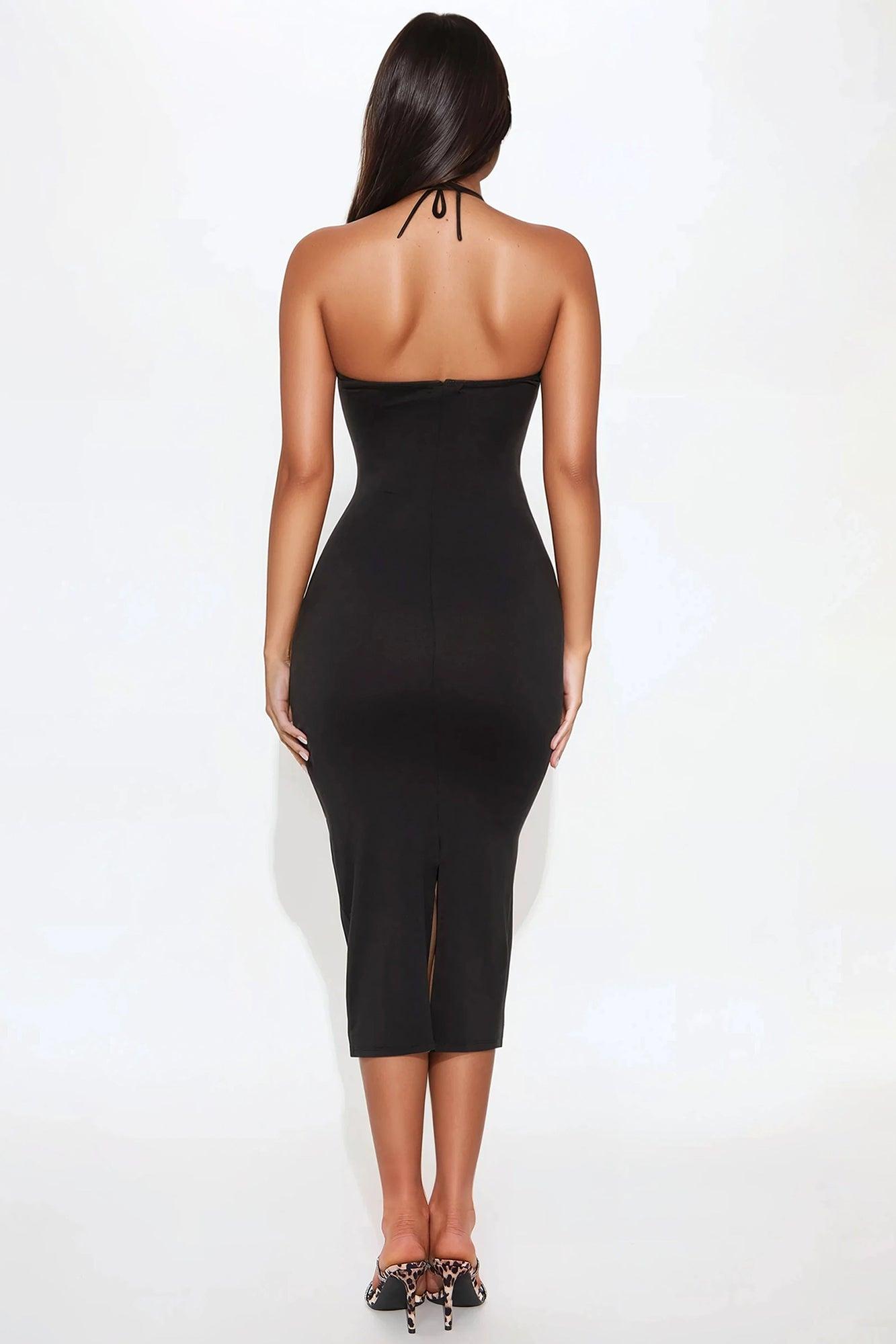 Jaycee Strapless Midi Dress - Black Product Image