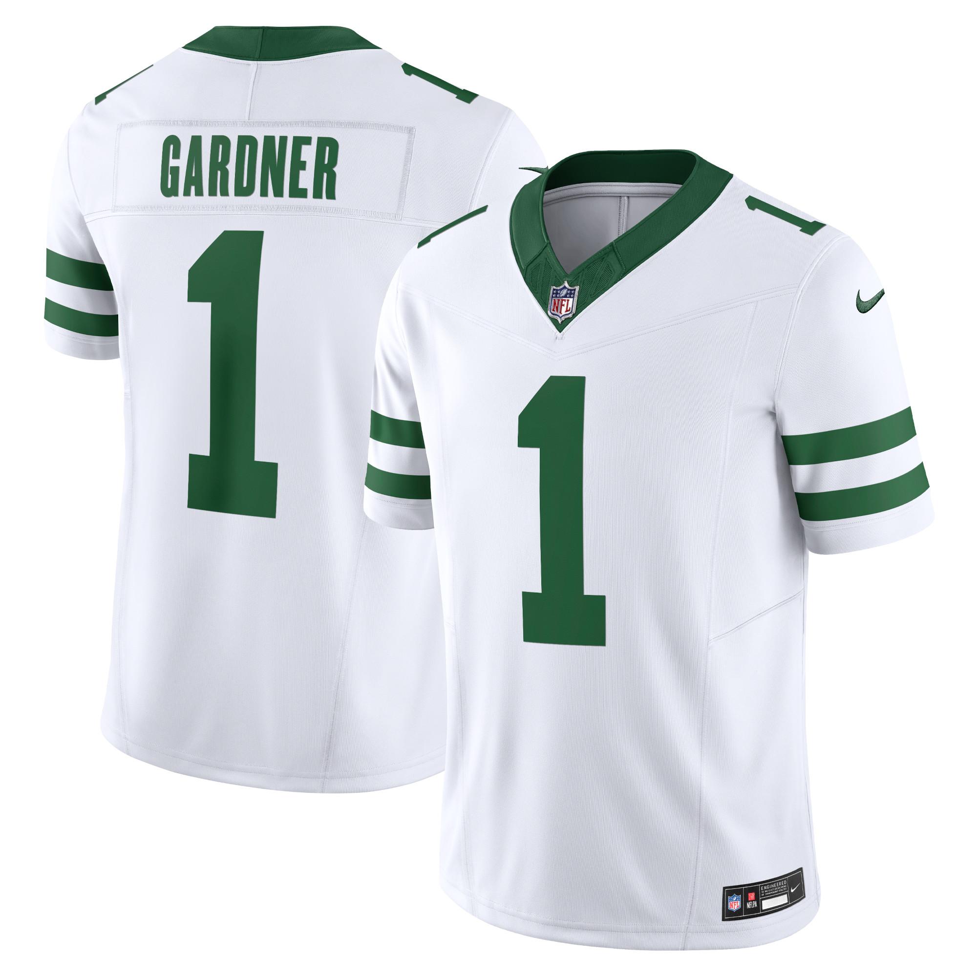 Men's Nike Ahmad Sauce Gardner White New York Jets Vapor F.U.S.E. Limited Jersey,  Product Image