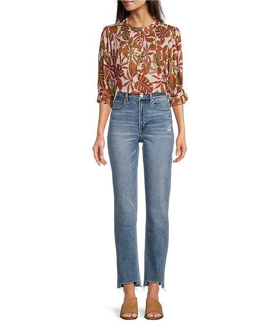 Dear John Jodi Straight Leg High Rise Fray High Low Hem Jean Product Image