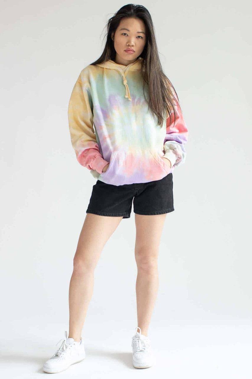 Zen Rainbow Tie Dye Hoodie Product Image