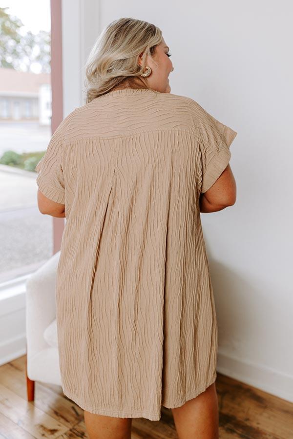 Long Weekend Wonderful Shift Dress In Warm Taupe Curves Product Image