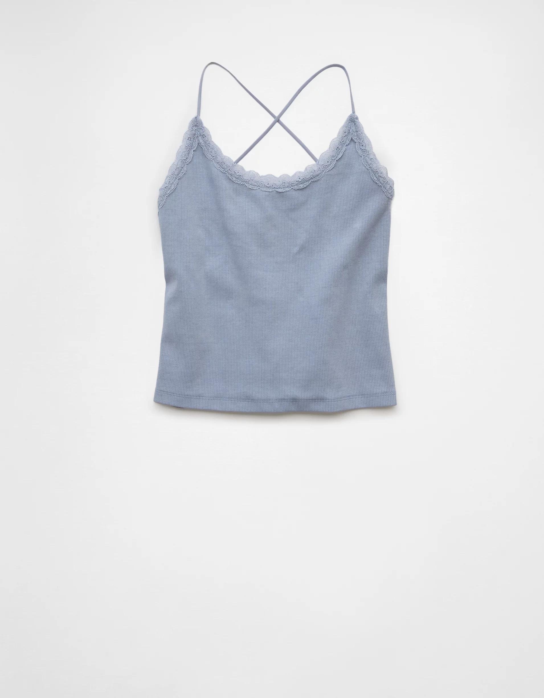 AE Strappy Go Lucky Cropped Lace Tank Top Product Image