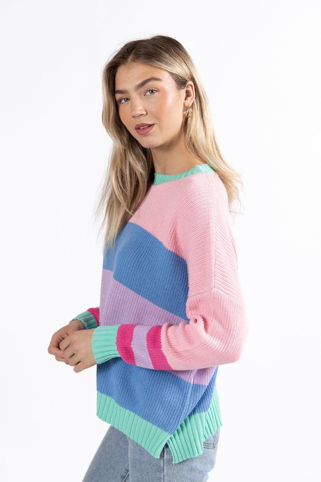 Break The Ice Multi Color Oversized Stripe Sweater FINAL SALE Product Image
