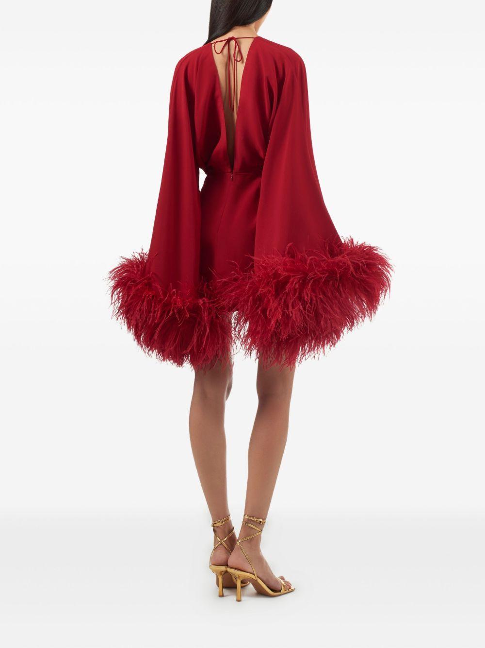 Magnifique feather-trimmed mini dress Product Image