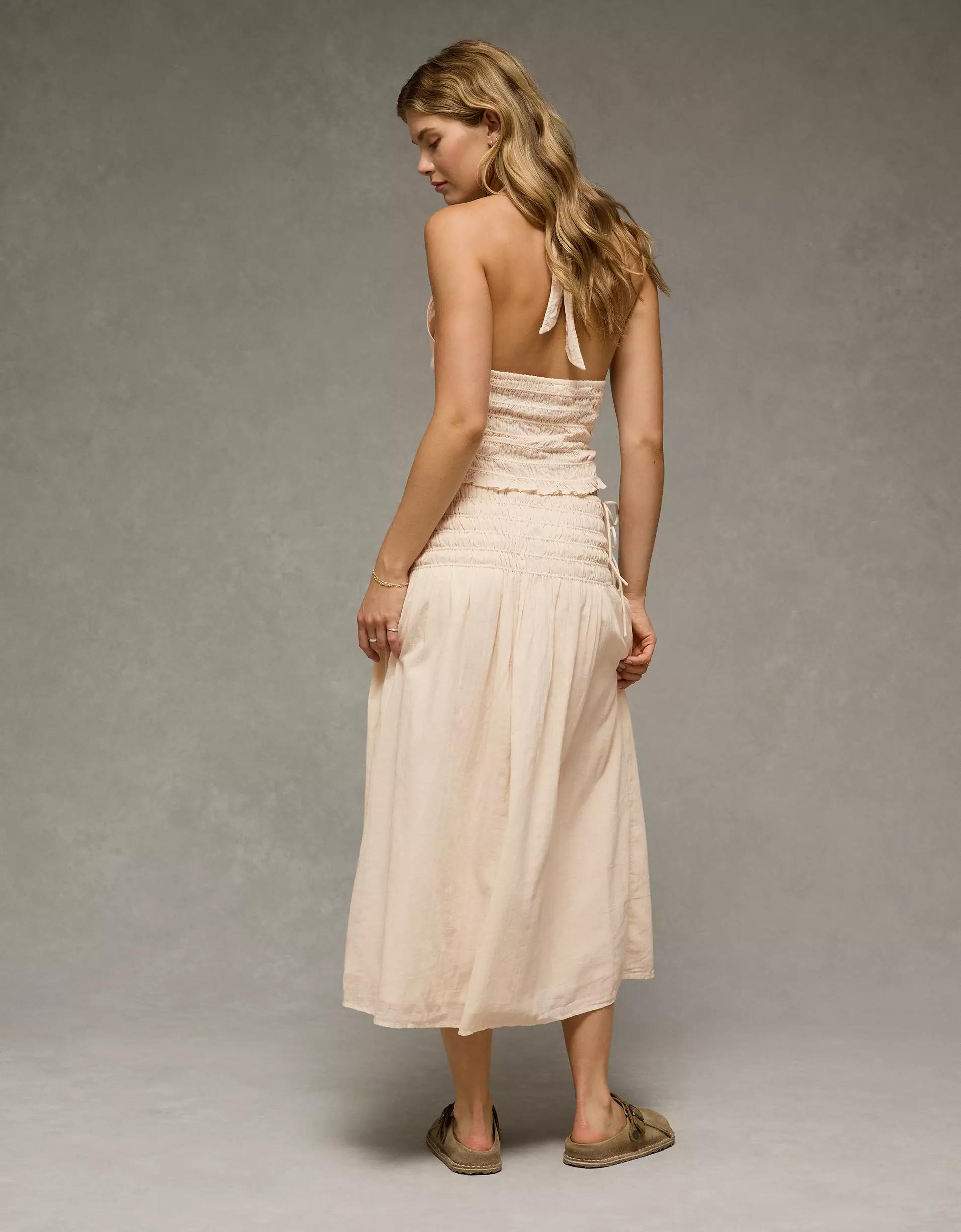 AE High-Waisted Tie Side Maxi Skirt Product Image
