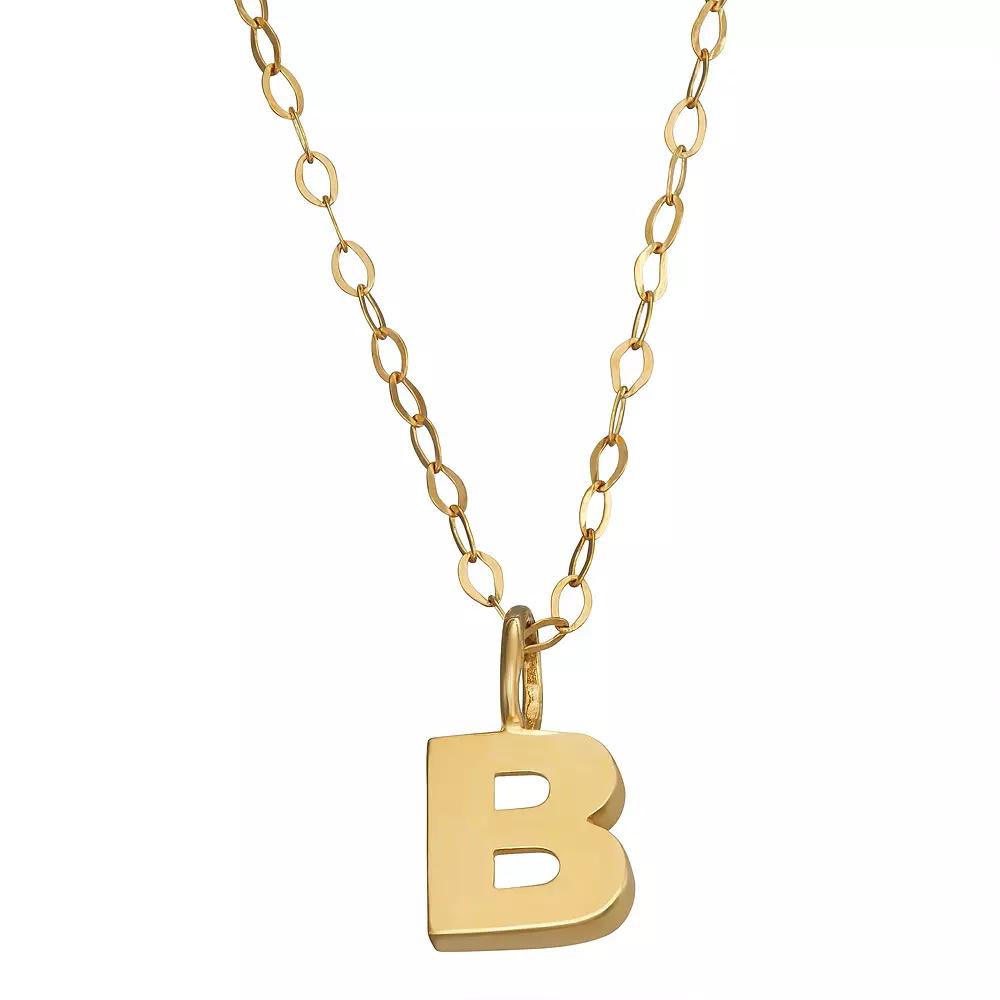 10K Gold Initial Pendant on 14K Gold Filled Chain, Womens Product Image