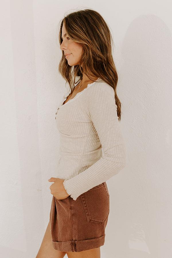 Sunday In Sycamore Ribbed Top Product Image